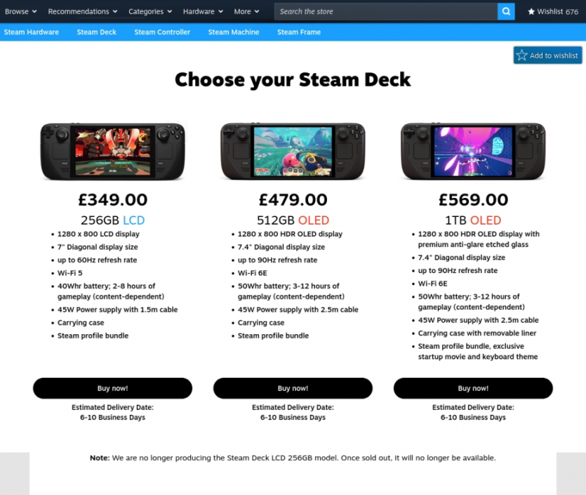 Valve прекращает производство самой доступной версии Steam Deck