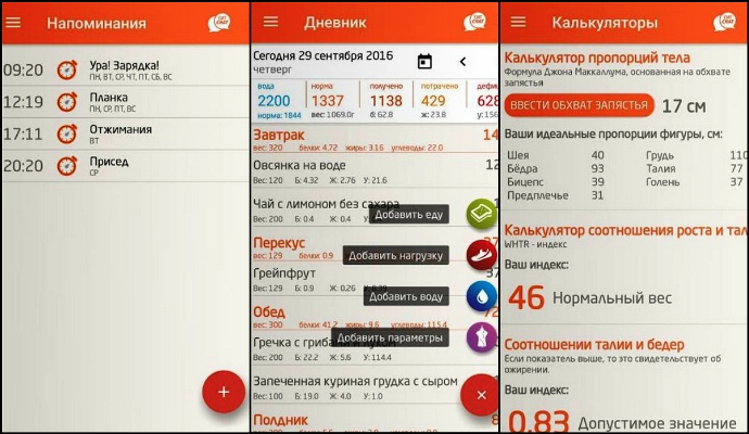 Приложения для контроля калорий